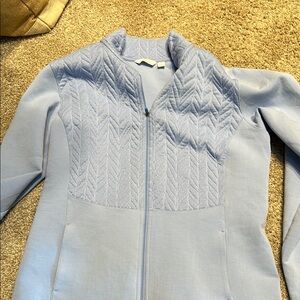 Lady Hagen Blue golf jacket with Chevron Design